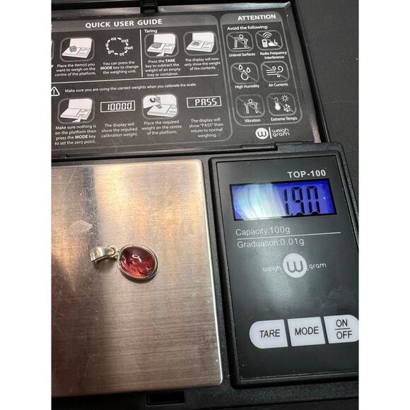 NEW Pink Tourmaline rubellite sterling silver pendant 1.90 grams - Picture 10 of 10